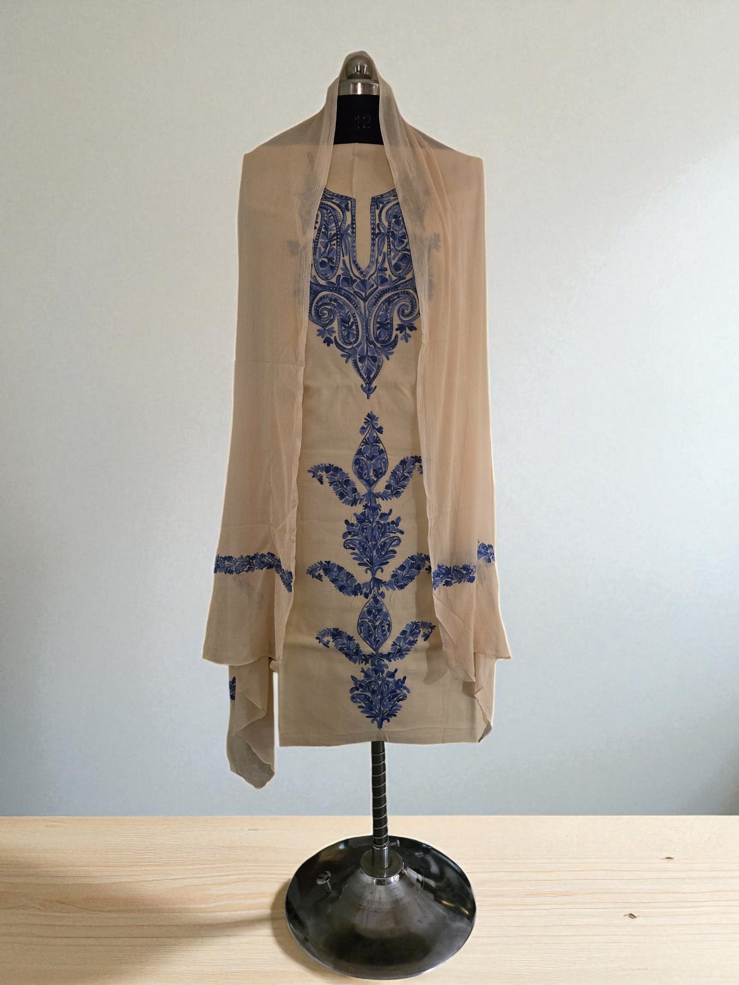 Women Cotton Suits with Kashmiri Embroidery Salwar Suits -cream2