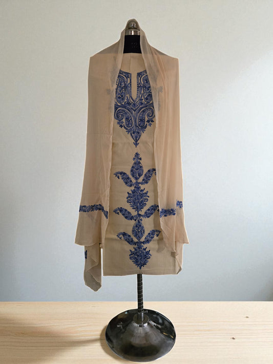 Women Cotton Suits with Kashmiri Embroidery Salwar Suits -cream2