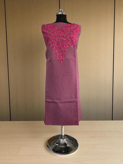 Women Cotton Suits with Kashmiri Embroidery Salwar Suits -rani pink