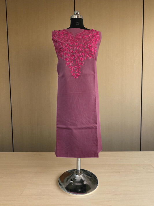Women Cotton Suits with Kashmiri Embroidery Salwar Suits -rani pink