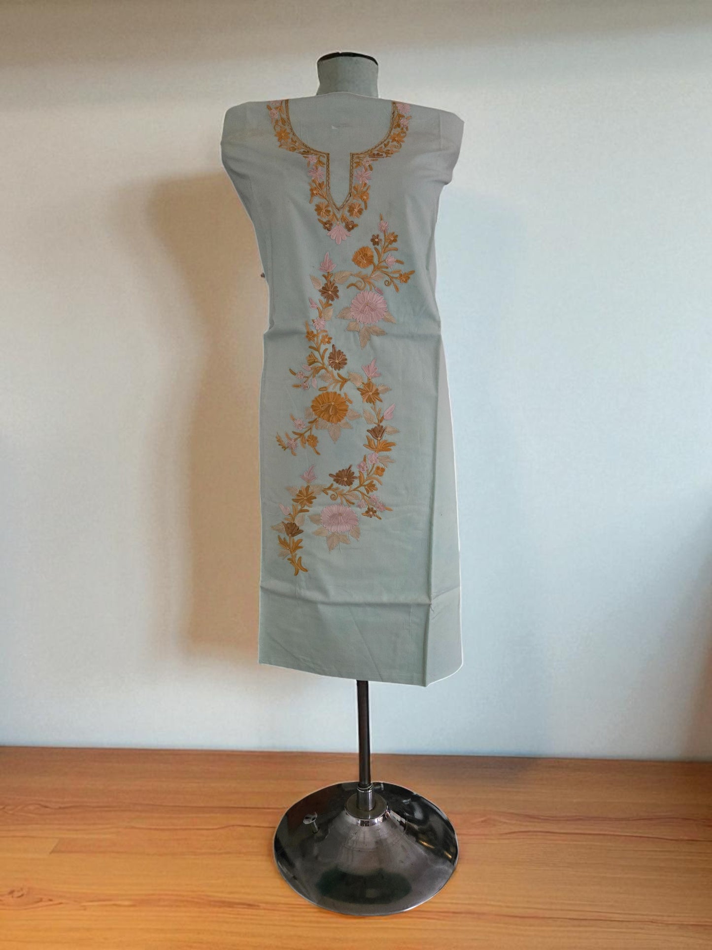 Women Cotton Suits with Kashmiri Embroidery Salwar Suits -sky blue2