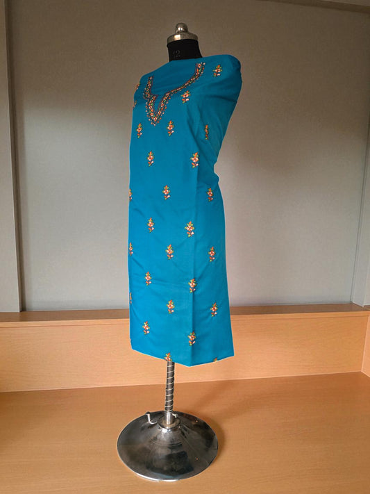 Women Cotton Suits with Kashmiri Embroidery Salwar Suits -sky blue