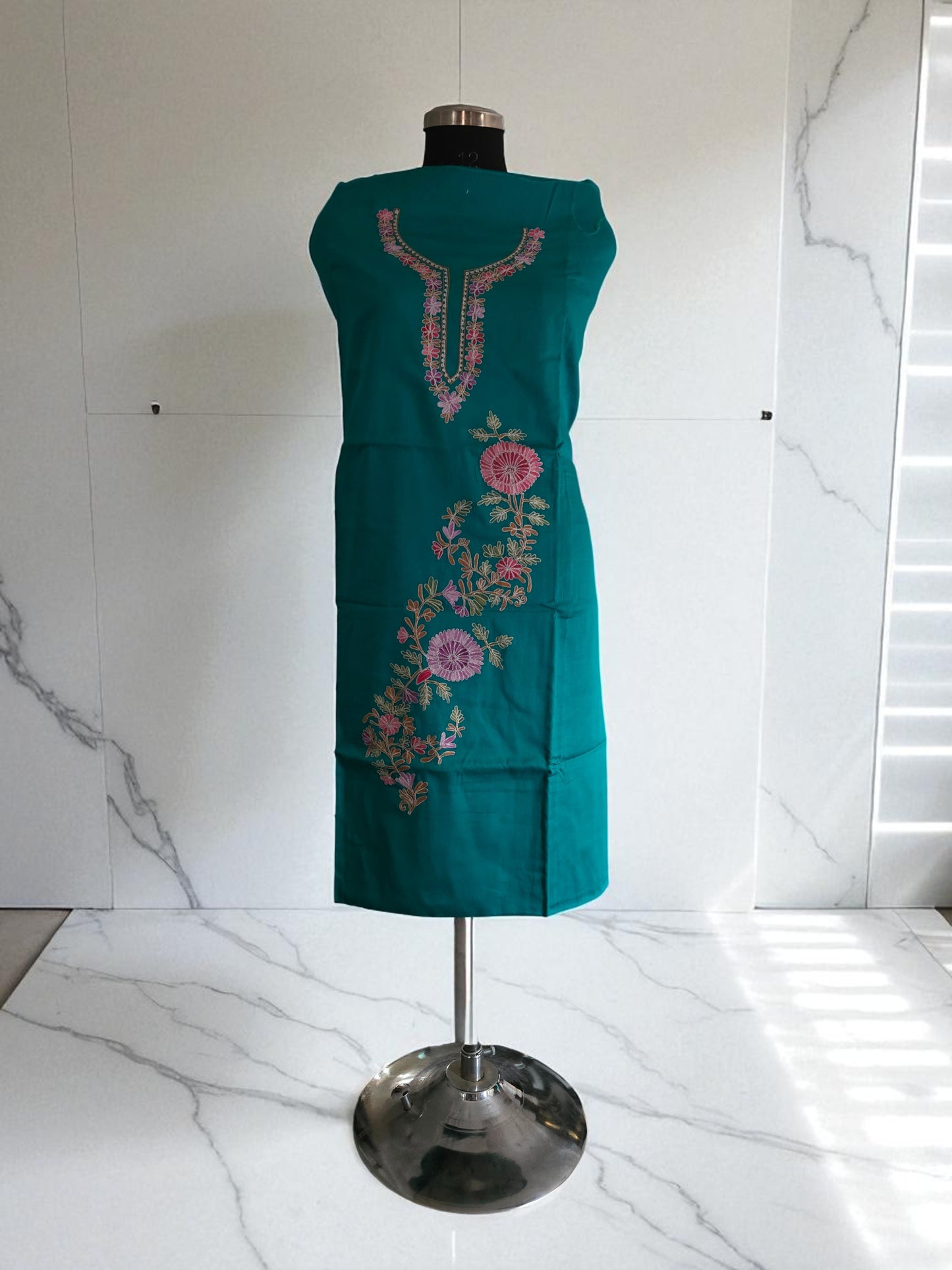 Women Cotton Suits with Kashmiri Embroidery Salwar Suits -turquoise