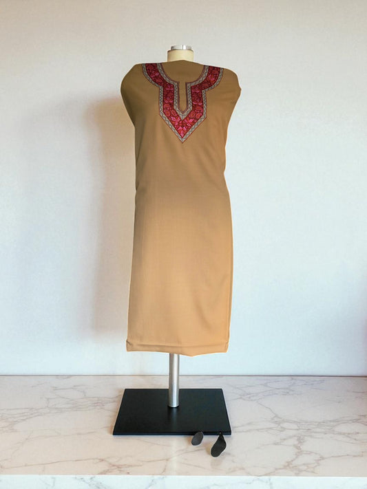Women Cotton Suits with Kashmiri Embroidery Salwar Suits -beige