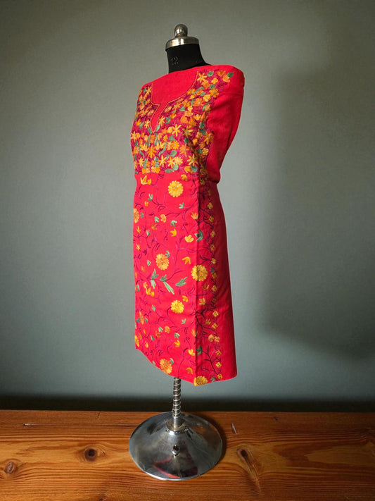 Women Cotton Suits with Kashmiri Embroidery Salwar Suits -maroon