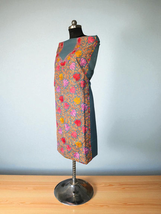Women Cotton Suits with Kashmiri Embroidery Salwar Suits -blue