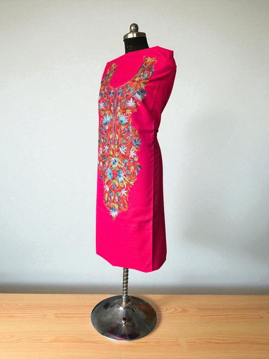 Women Cotton Suits with Kashmiri Embroidery Salwar Suits -Red